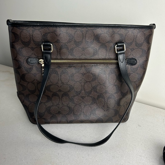 Coach Signature Brown and Black Tote with Wallet - Picture 5 of 16